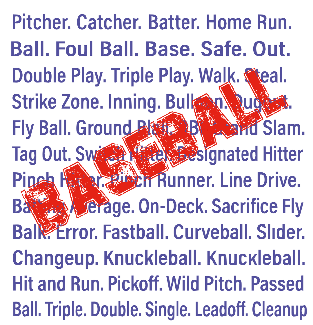 Baseball terms design