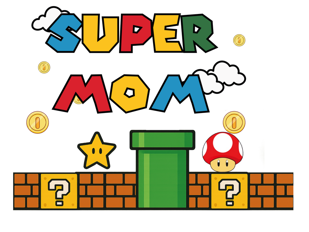 Super Mario Mom DTF Transfer