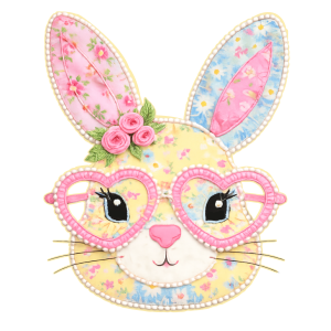 Floral Easter Bunny Patchwork DTF Transfers Ready to Press