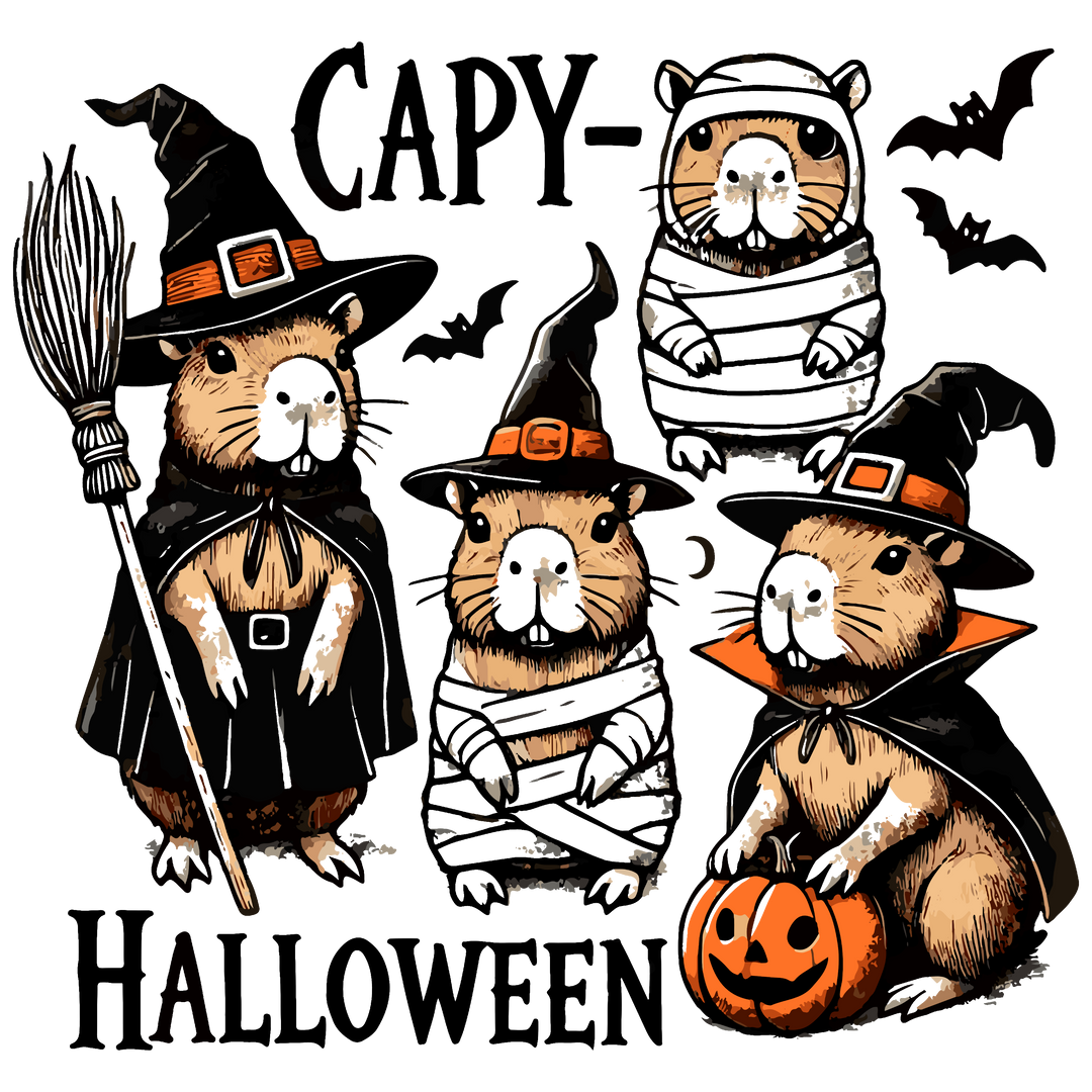 CAPY-HALLOWEEN! Cute Spooky Halloween Designs for T-Shirts