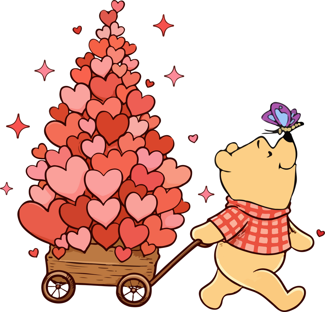 Winnie the Pooh Valentine's Day illustration