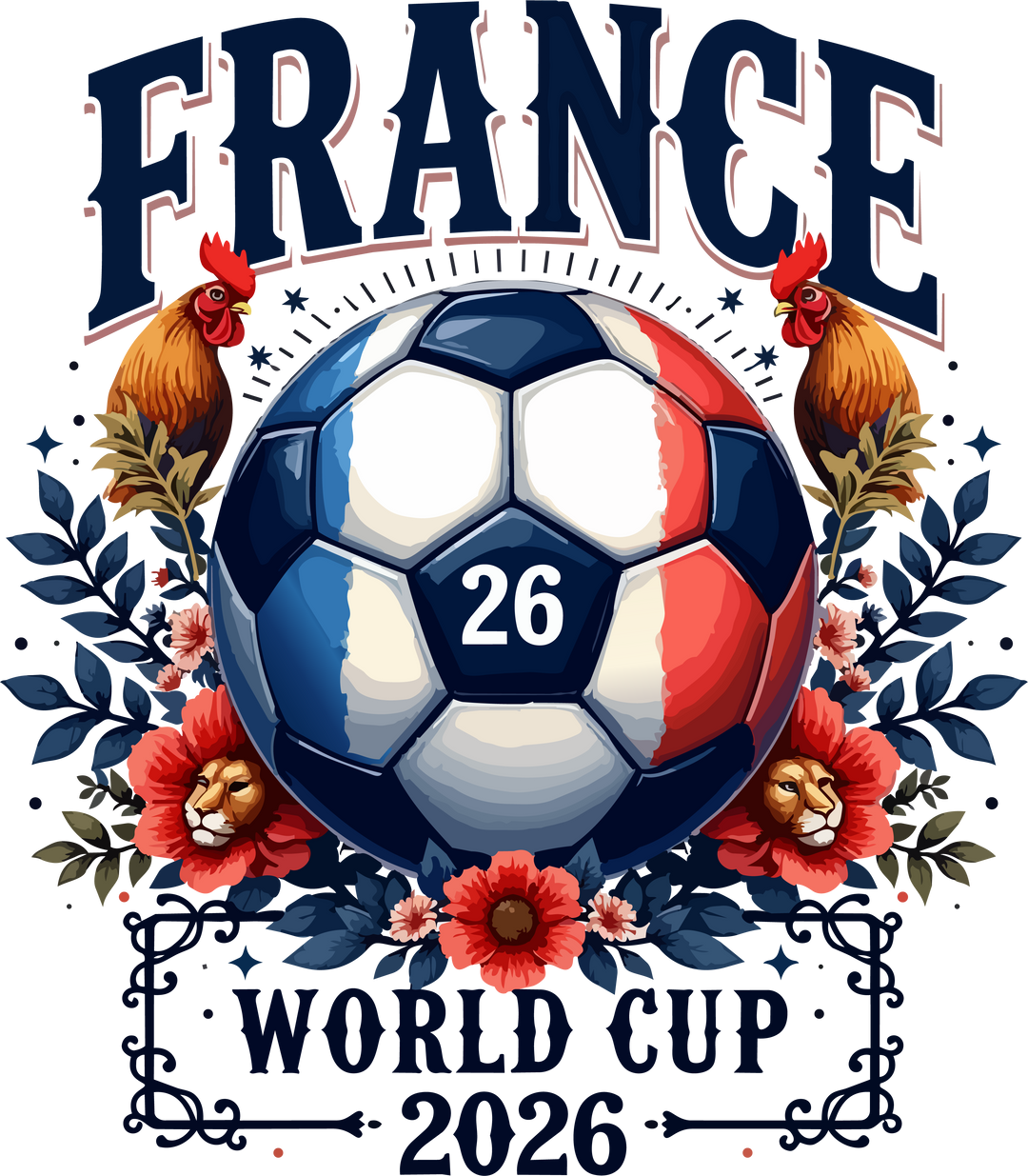 France 2026 Soccer Graphic - Vintage National Team Fan Apparel Design
