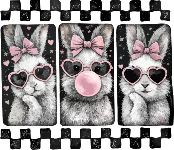 Preppy Easter Bunnies DTF Transfers Ready to Press