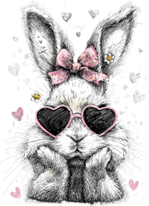 Preppy Easter Bunny DTF Transfers Ready to Press