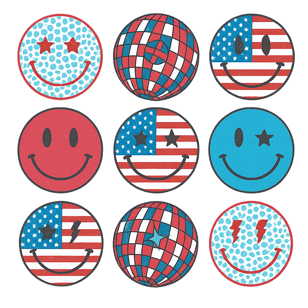 American flag disco ball design