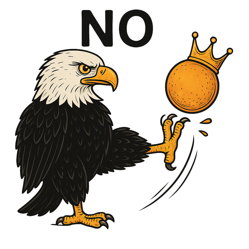 Eagle kicking crown graphic
