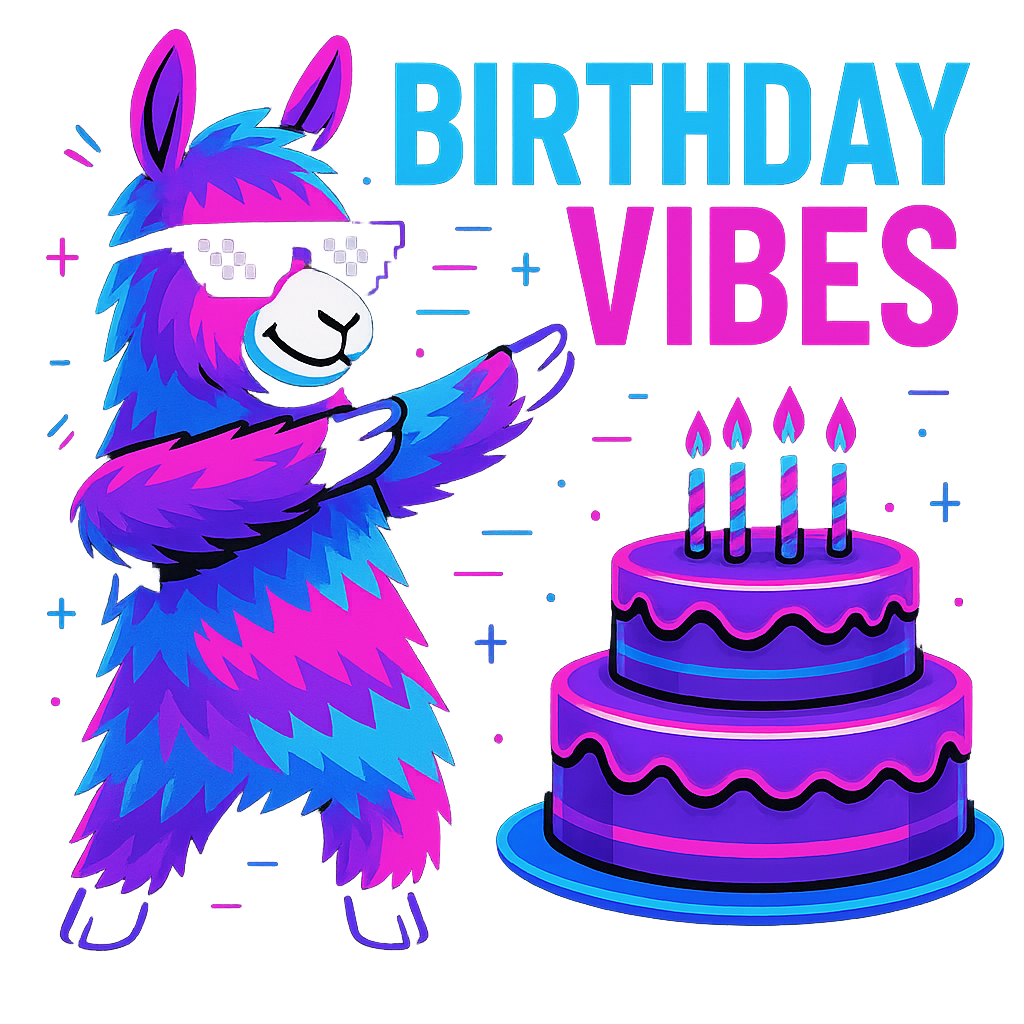 Birthday llama cake design