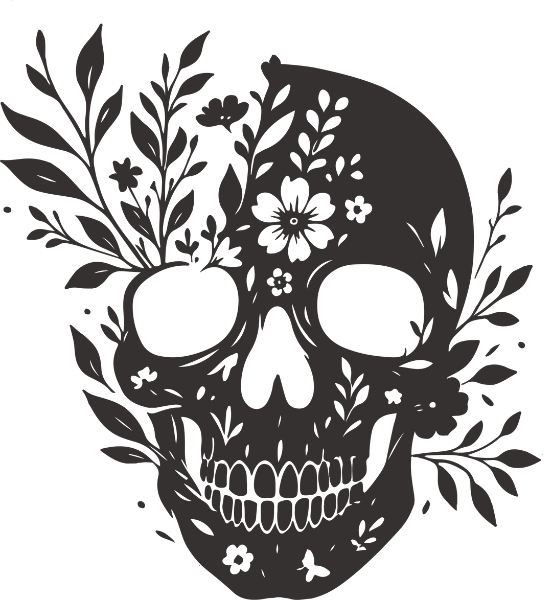Skull and flower graphic tee