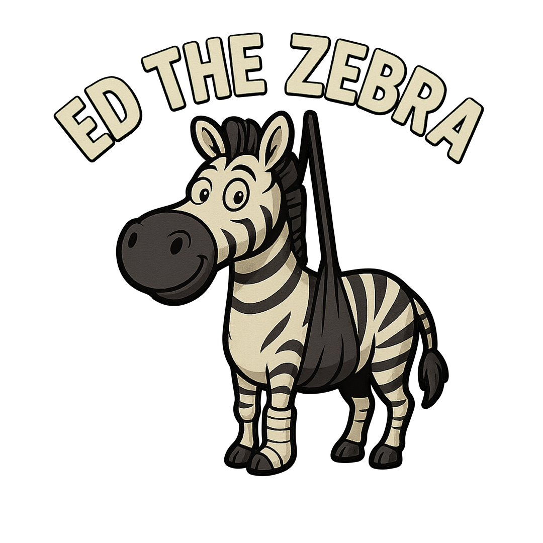 Ed the Zebra DTF transfer design