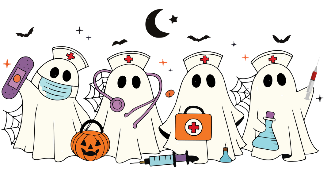 Ghost Nurse Halloween Fall Tee