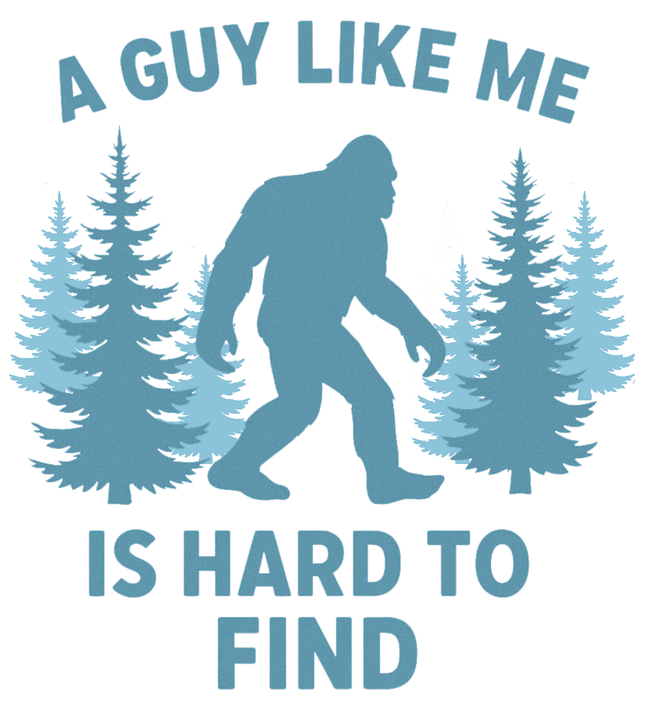 Bigfoot walking through pine forest