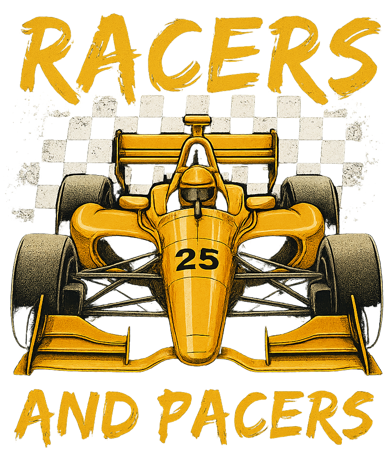 Race car and checkered flag design