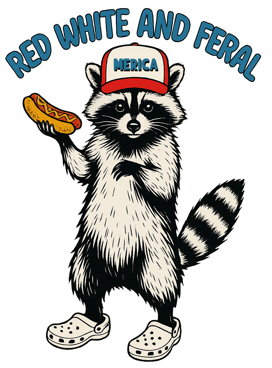 Raccoon Americana design