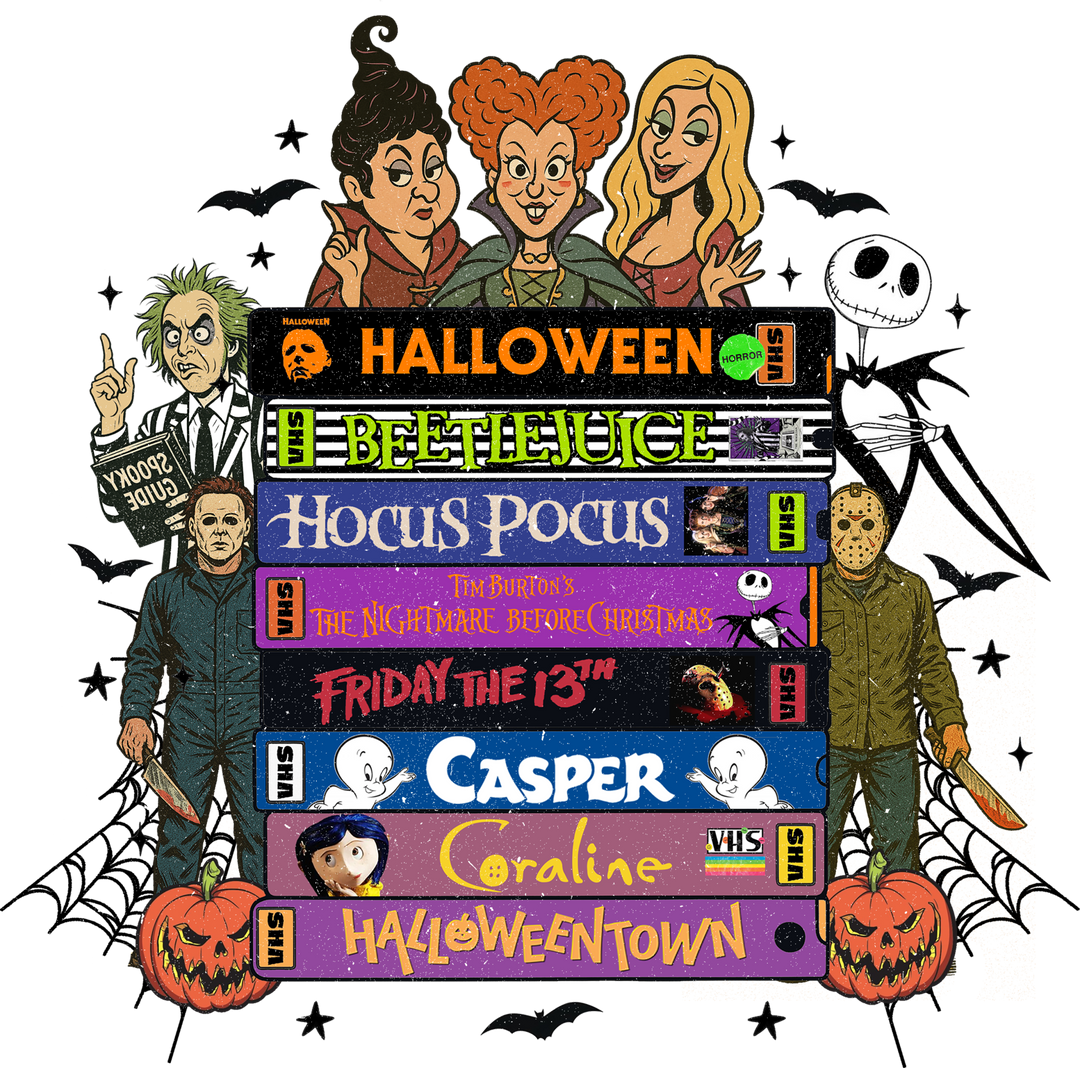 Retro Halloween PNG characters