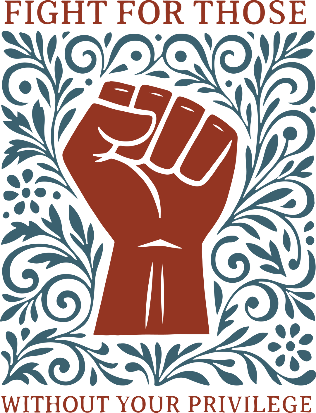 Fight for Privilege DTF Transfer design