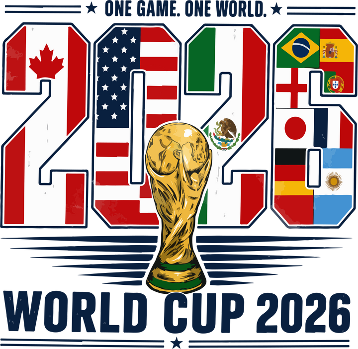 2026 "One Game. One World." Soccer Graphic - Host Nations Fan Apparel Design