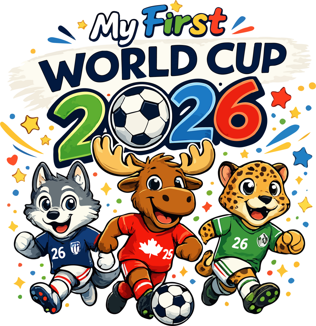 My First World Cup 2026 Soccer Graphic - Cute Animal Mascots Kids Fan Apparel Design