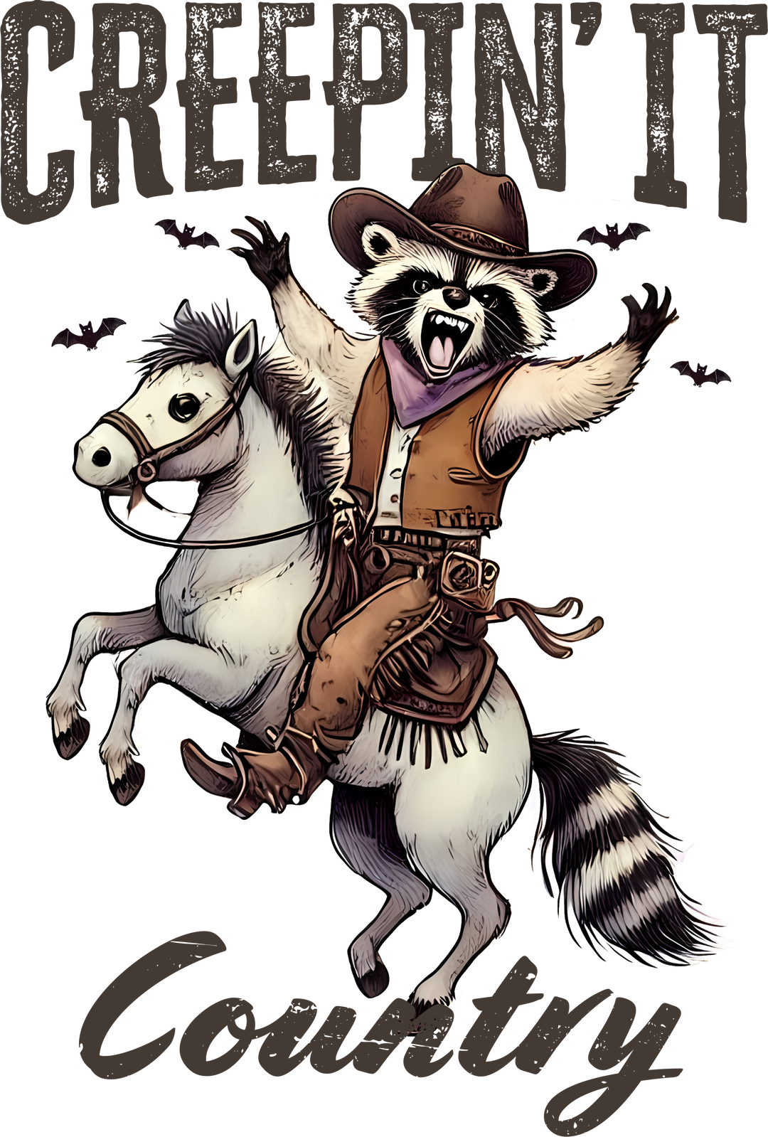 RACOON CREEPIN' IT - Funny and Spooky Halloween Designs for T-Shirts