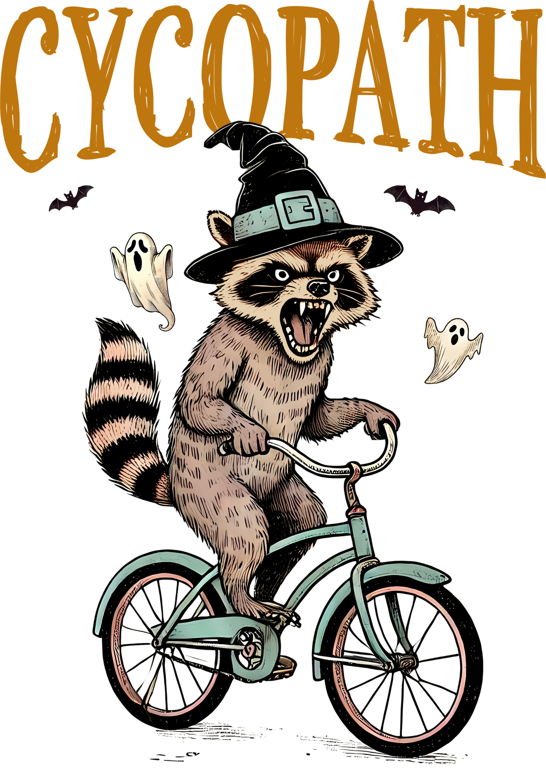 CYCOPATH RACOON - Funny and Spooky Halloween Designs for T-Shirts